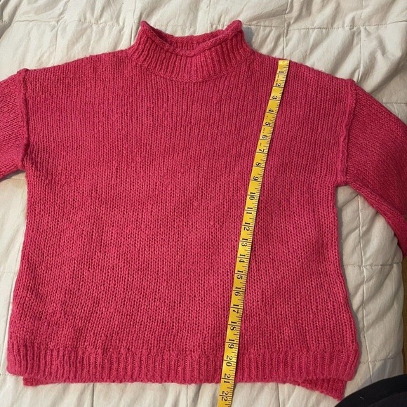 Abound Pullover Sweater Size Small Pink Mock Neck Casual Barbie Core Lon… - Picture 4 of 8